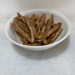 crickete jerky in a white dish